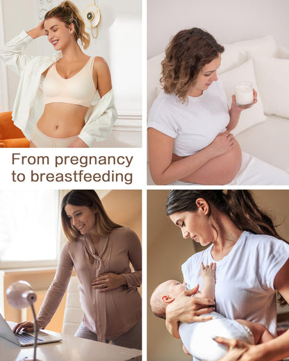 Nursing Bras for Breastfeeding Wireless Maternity Bra Soft Support Pregnancy Sleep Bra for Women