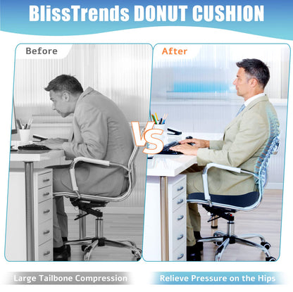 Donut Pillow Seat Cushion, Donut Chair Cushions for Postpartum Pregnancy & Hemorrhoids ,Tailbone Pain Relief Cushion, Memory Foam Seat Cushions for Office &Home Chairs