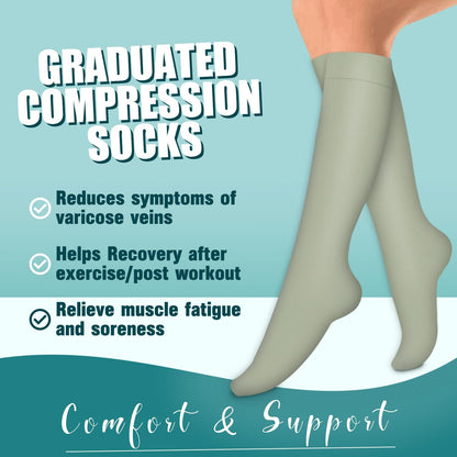 Compression Socks for Women & Men Circulation(6 pairs)-Graduated Supports Socks for Running, Athletic Sports