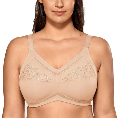 Women's Mastectomy Pockets Wireless Post-Surgery Plus Size cotton Sleep bralette Bra