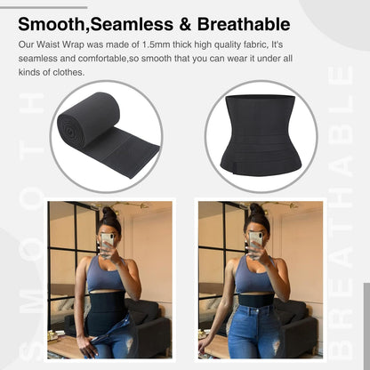 FeelinGirl Waist Trainer Wrap for Women Tummy Control Waist Shaper with Loop