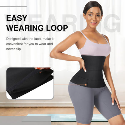 FeelinGirl Waist Trainer Wrap for Women Tummy Control Waist Shaper with Loop