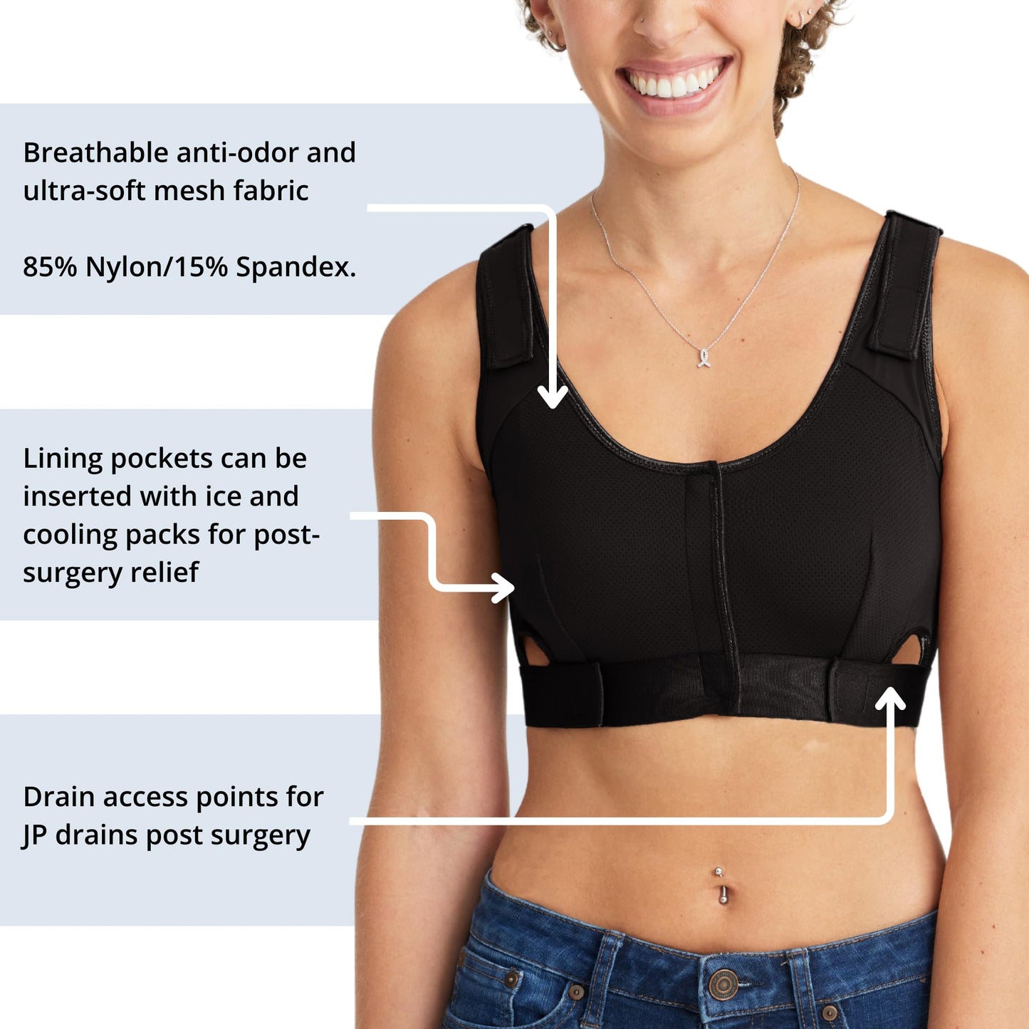 Post Surgery Recovery Bra for Post Mastectomy, Reconstruction