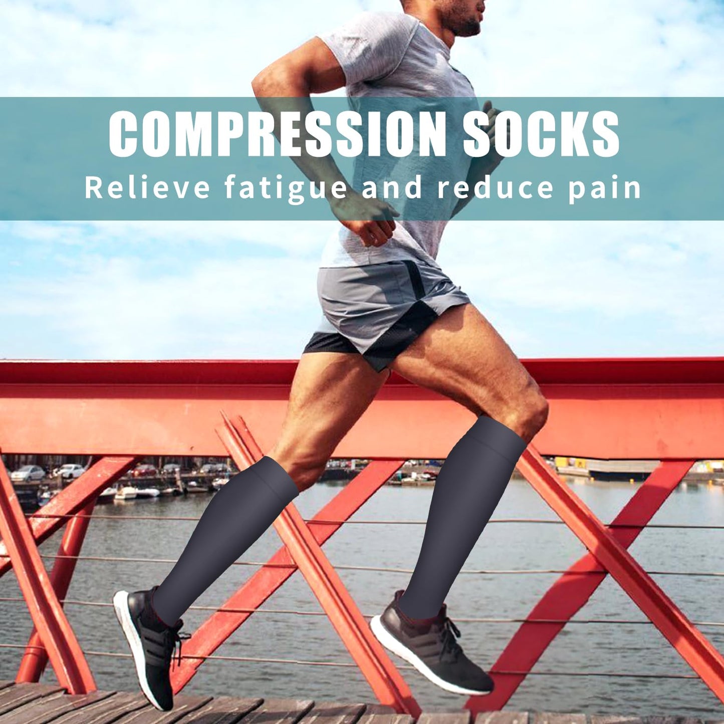 Bluemaple 6 Pack Copper Compression Socks for Women & Men - Best Support for Nurses, Recovery, Running, Athletic