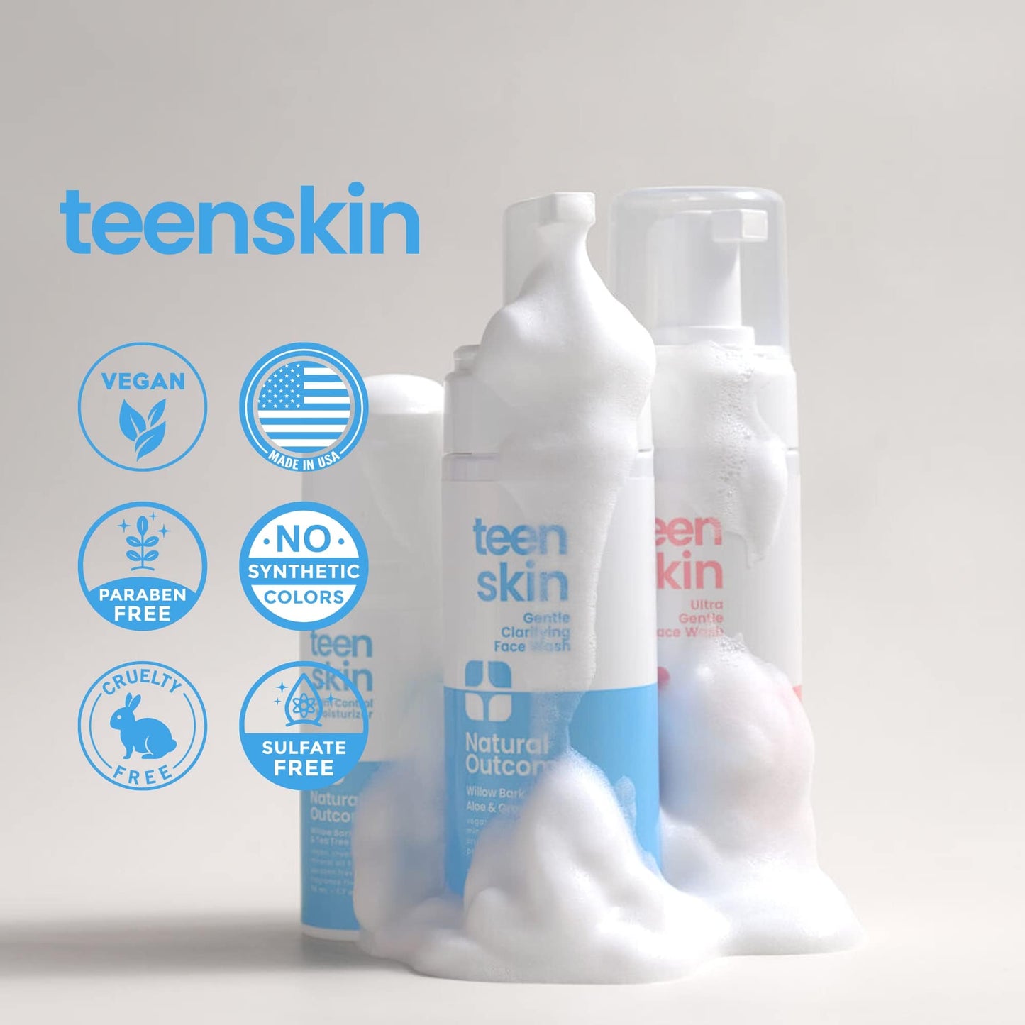 Teen Skin 3-Step Skin Care Kit, Daily Boys & Girls Skin Care Regimen, Face Wash, Toner, & Moisturizer, Perfect for Teens Preteens & Kids Looking to Prevent Acne