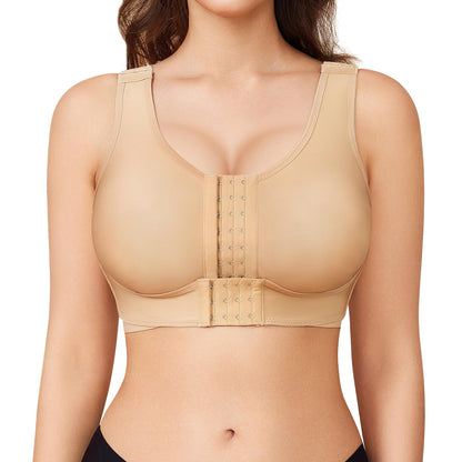 Front Closure Post Surgery Compression Wireless Everyday Bras for Women Mastectomy Support