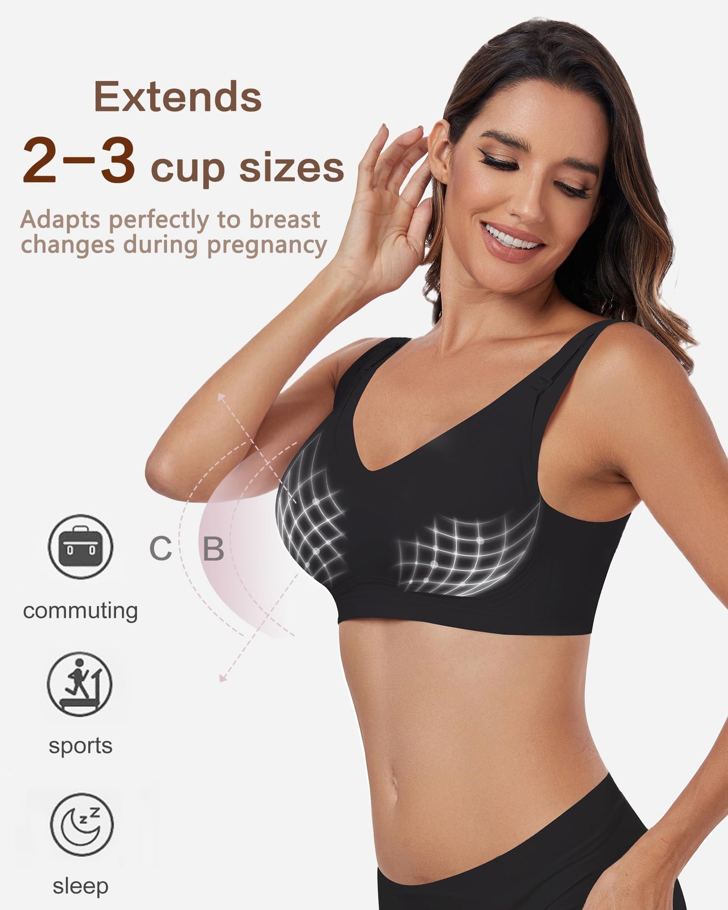 Nursing Bras for Breastfeeding Wireless Maternity Bra Soft Support Pregnancy Sleep Bra for Women