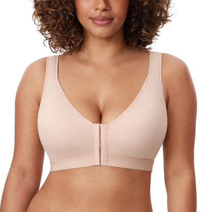 Women's Natrelax Front Closure Bras Posture Lightly Padded Plus Size Wireless Full Coverage Bra