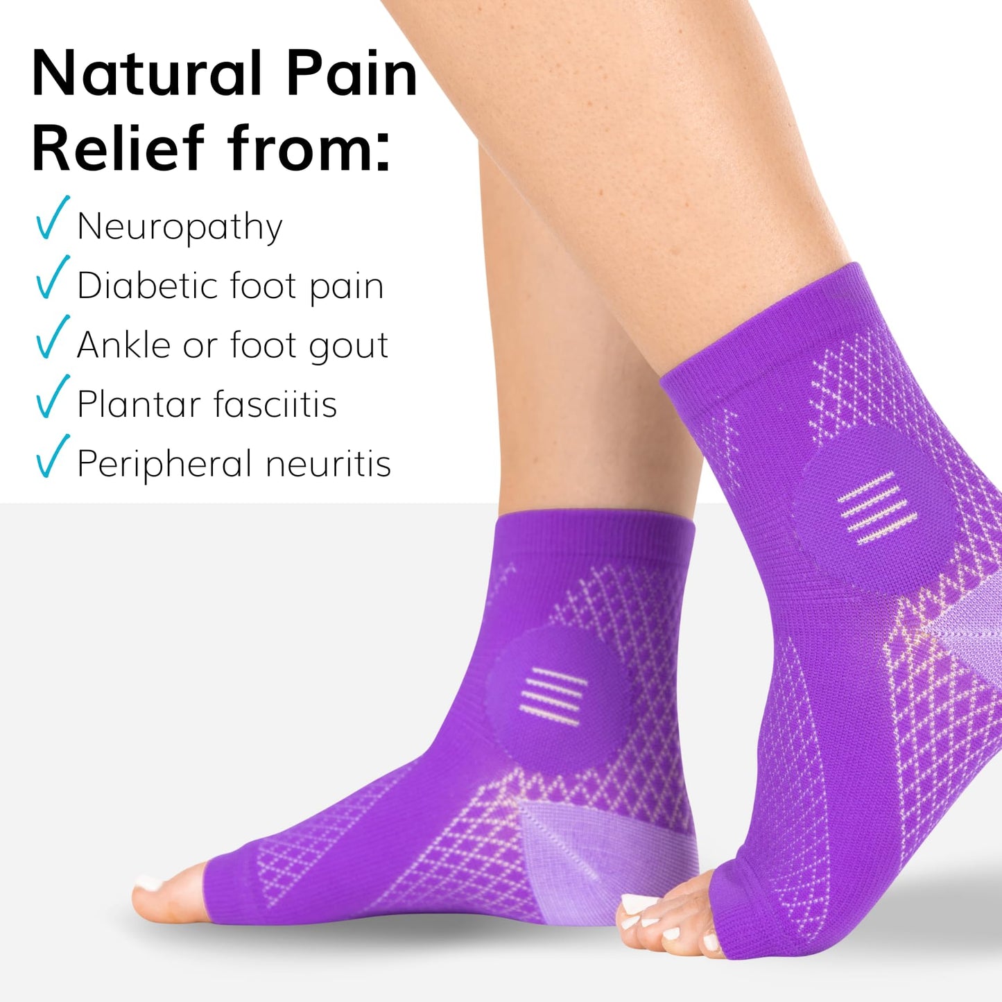Diabetic Neuropathy Socks for Women and Men - Toeless Compression Foot Neuropathy Socks, Diabetic Neuropathy