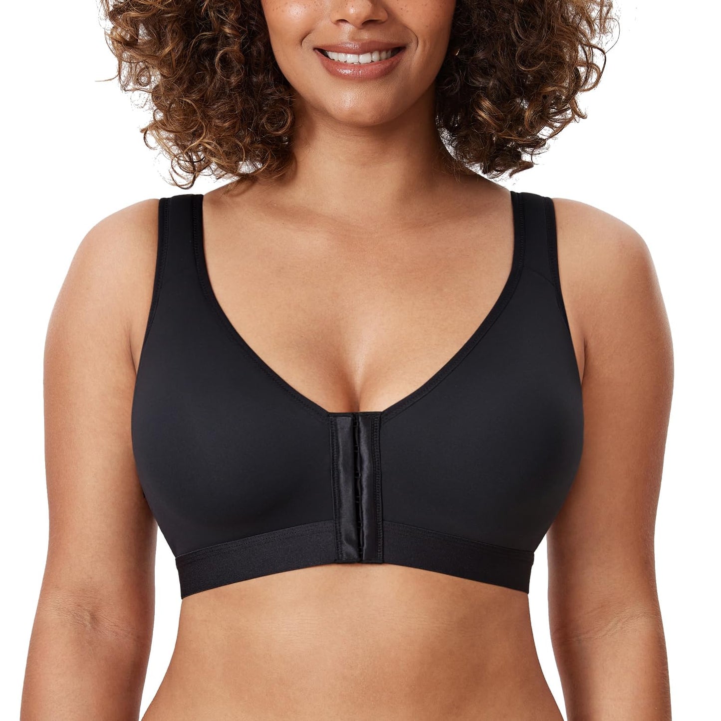 Women's Natrelax Front Closure Bras Posture Lightly Padded Plus Size Wireless Full Coverage Bra