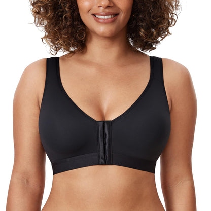 Women's Natrelax Front Closure Bras Posture Lightly Padded Plus Size Wireless Full Coverage Bra