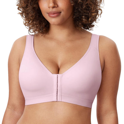 Women's Natrelax Front Closure Bras Posture Lightly Padded Plus Size Wireless Full Coverage Bra