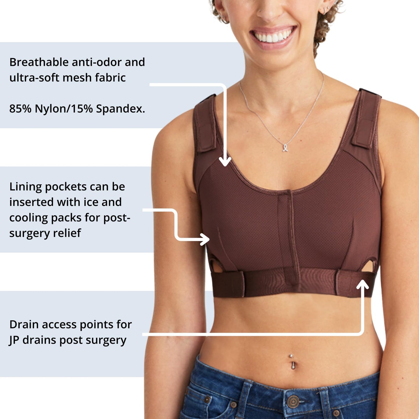 Post Surgery Recovery Bra for Post Mastectomy, Reconstruction