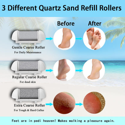 Callus Remover for Feet, 13-in-1 Professional Pedicure Tools Foot Care Kit,  3 Rollers, 2 Speed, Battery Display