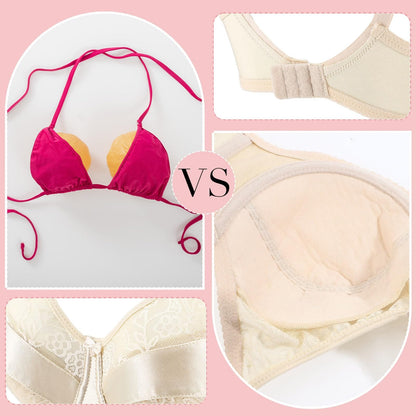 2 Pcs Special Prosthetic Mastectomy Bra with Pockets Post Surgery Bra for Silicone Breast Forms