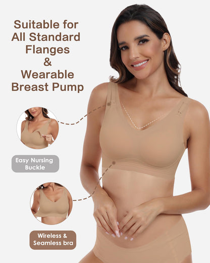 Nursing Bras for Breastfeeding Wireless Maternity Bra Soft Support Pregnancy Sleep Bra for Women