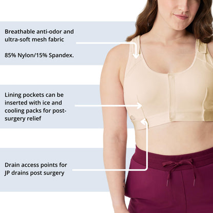 Post Surgery Recovery Bra for Post Mastectomy, Reconstruction