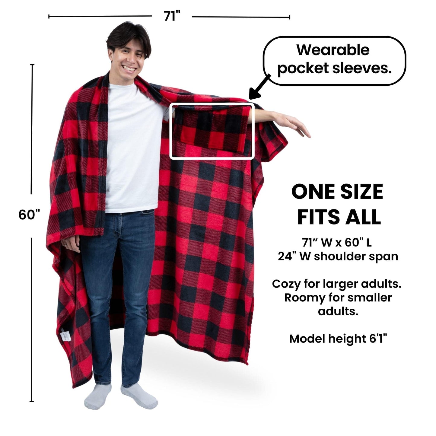 Wearable Blanket Women and Men - Cozy Wearable Blanket Adult