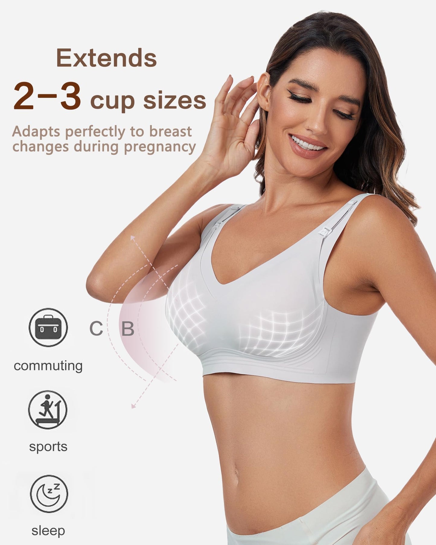 Nursing Bras for Breastfeeding Wireless Maternity Bra Soft Support Pregnancy Sleep Bra for Women