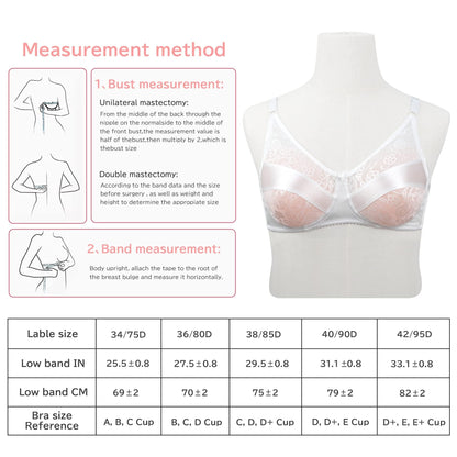 Pocket Bra for Mastectomy Prosthesis Breast Forms Underwired Post-Surgery Bra