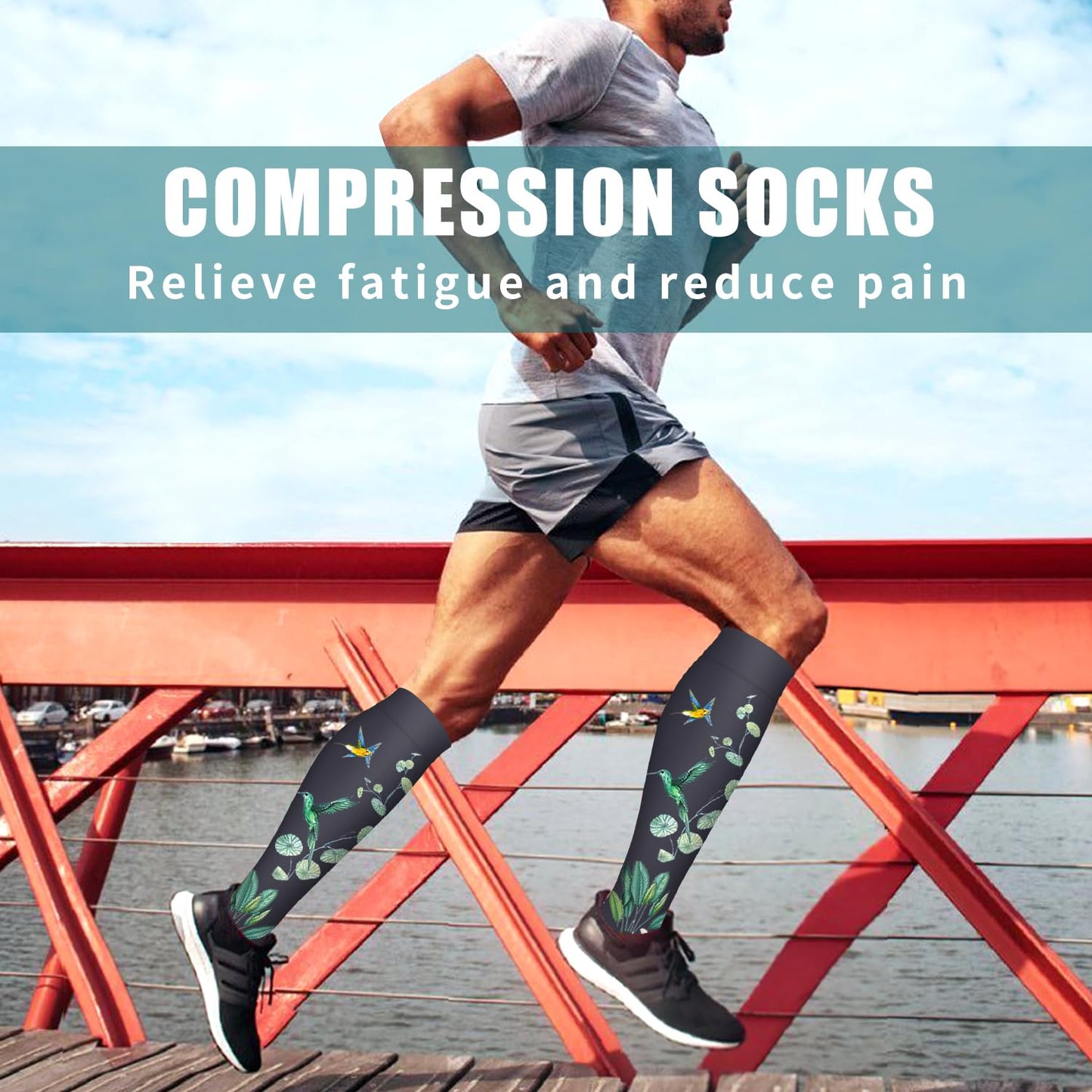 Bluemaple 6 Pack Copper Compression Socks for Women & Men - Best Support for Nurses, Recovery, Running, Athletic