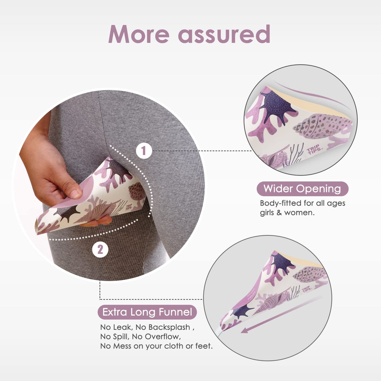 TRIPTIPS Pee Conch Foldable Female Urinal Device Portable Urinal for Women Pee Funnel for Women Travel, She Pee Cup for Women Stand to Pee Womens Urinal Funnel with Tube Case