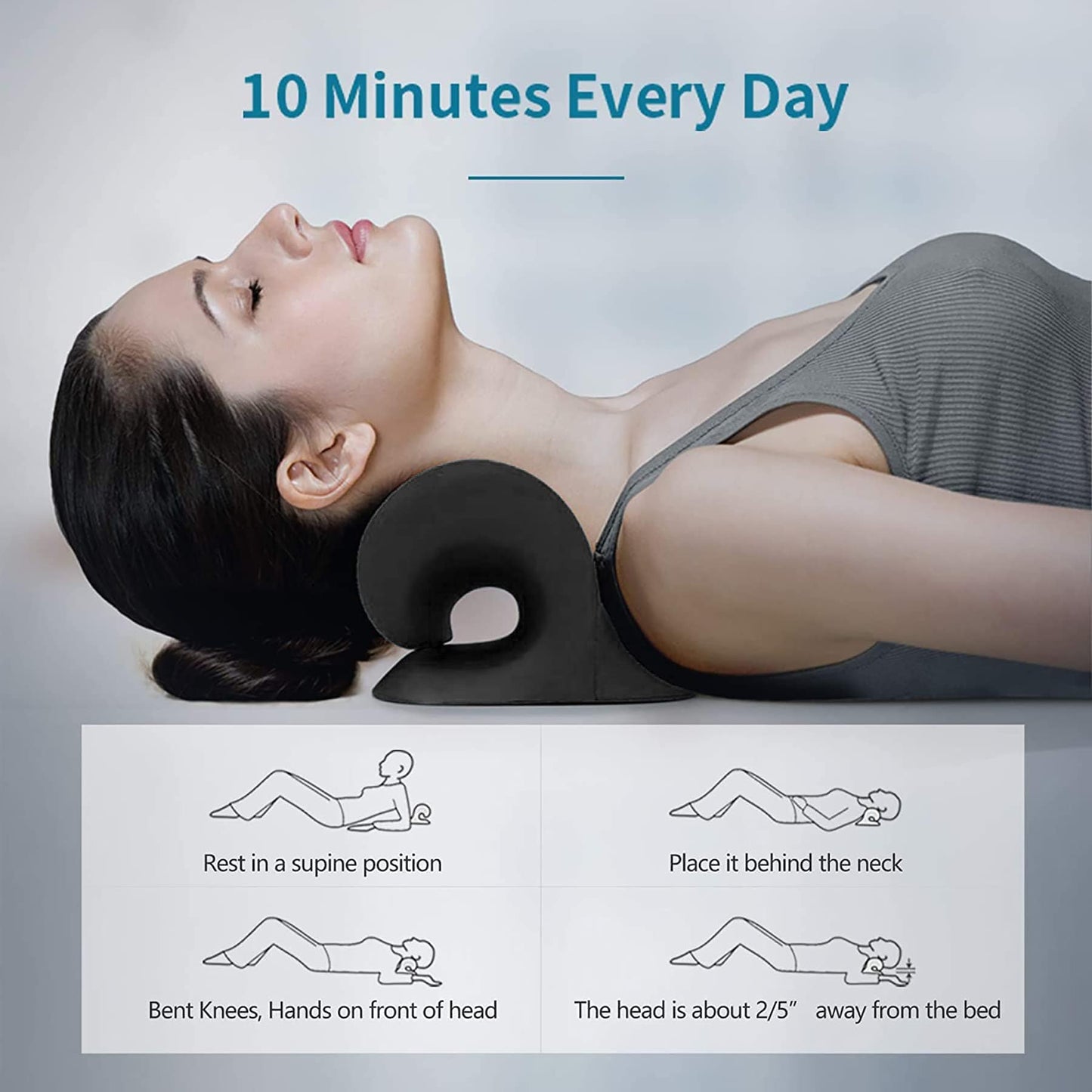 RESTCLOUD Neck and Shoulder Relaxer, Cervical Traction Device for TMJ Pain Relief and Cervical Spine Alignment, Chiropractic Pillow, Neck Stretcher