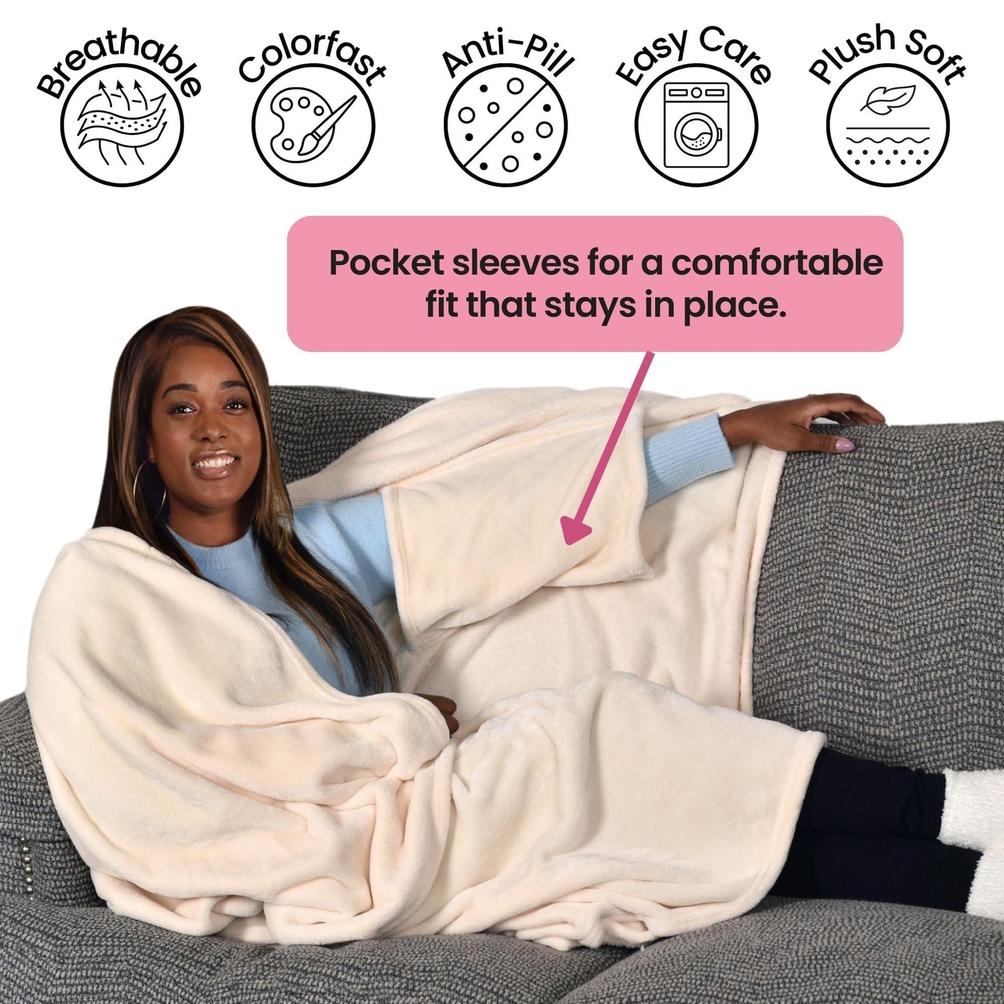 Wearable Blanket Women and Men - Cozy Wearable Blanket Adult