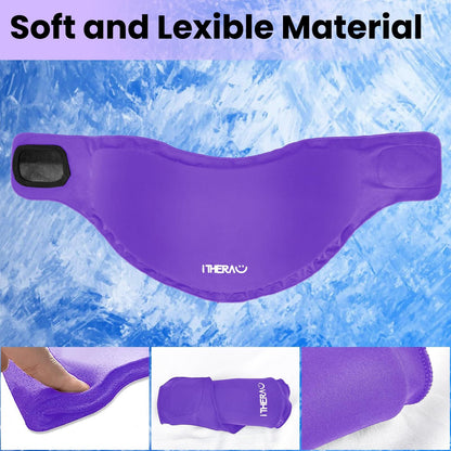 iTHERAU Neck Ice Pack Wrap, Hot or Cold Compress for Cervical Pain Relief, Soft Gel Ice Packs for Injuries Reusable, Sports Injuries, Swelling, Office Pressure, Black