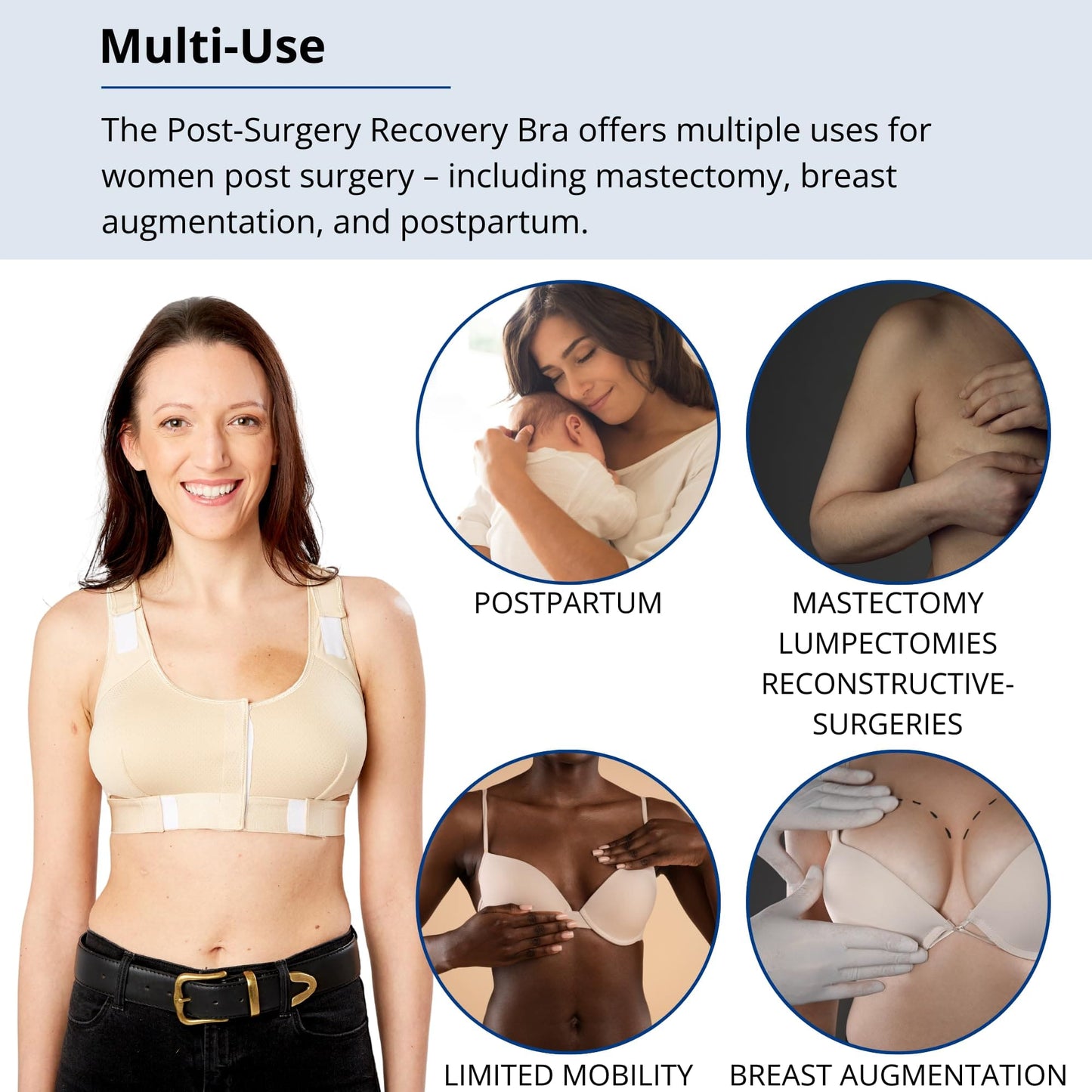 Post Surgery Recovery Bra for Post Mastectomy, Reconstruction