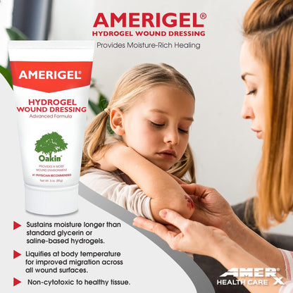 AMERIGEL Hydrogel Wound Dressing, Provides Moisture-Rich Healing Environment for Dry Wounds