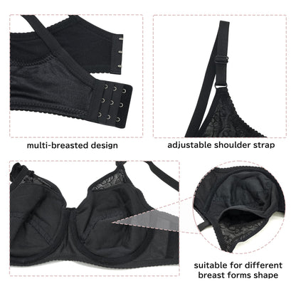 Pocket Bra for Mastectomy Prosthesis Breast Forms Underwired Post-Surgery Bra