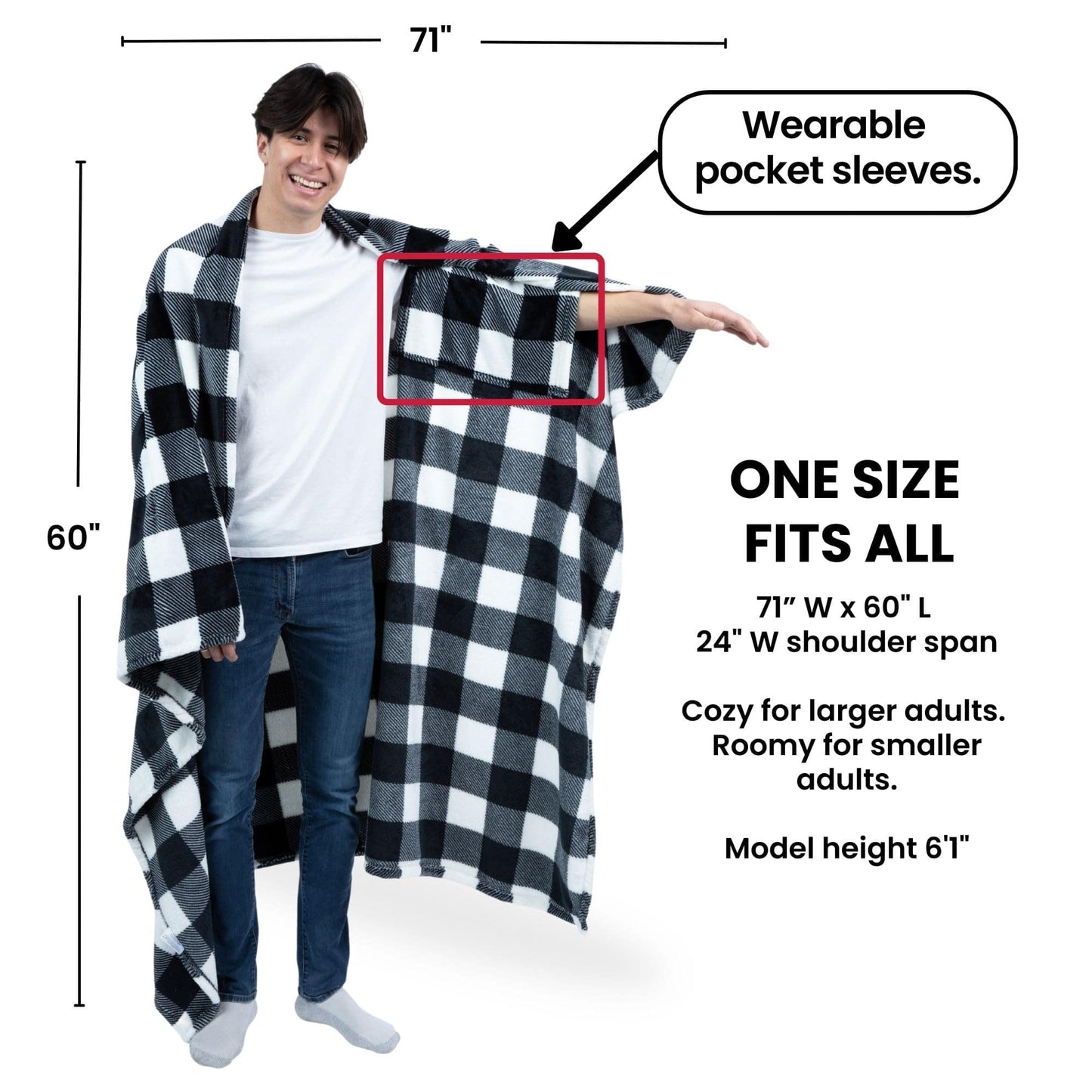 Wearable Blanket Women and Men - Cozy Wearable Blanket Adult