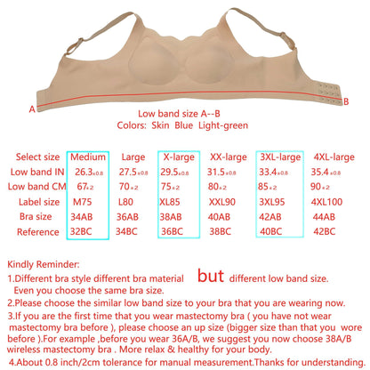 Everyday Mastectomy Bra for Women Breast Prosthesis Summer Seamless Thin