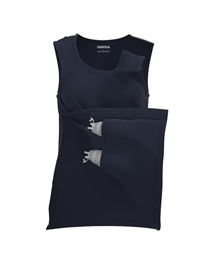 Mastectomy Recovery Tank Top with Four Drain Pockets & Snap-Access