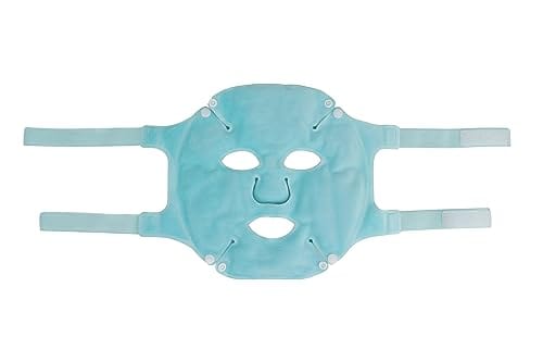 Hot Cold Clay Face Contoured Ice Mask | Flexible Cooling Full Facial Mask for Headache, Migraine, Sinus, Acne, Swollen Face, Stress, Dark Circles Relief | Fabric Backing | Natural Clay