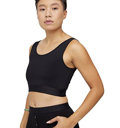 Compression Bra, Chest Binder Alternative, Wireless Full Coverage Medium Support Top, Athletic Sports Bra