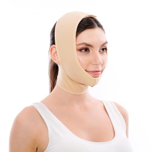 Post Surgery Facial Compression Neck Coverage Chin Strap, V-Shaped