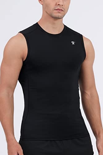Men's Athletic Sleeveless Compression Shirts, 5 Pack
