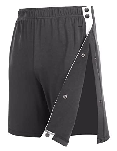 Post Surgery Tear Away Shorts for Men Comfy Clothing For Recovery, Easy Dressing Wide Bottom Snap Breakaway Shorts