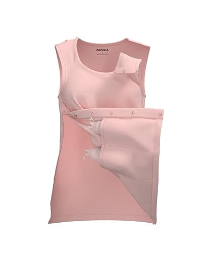 Mastectomy Recovery Tank Top with Four Drain Pockets & Snap-Access