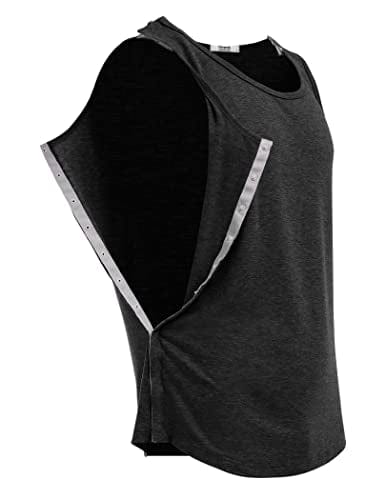 Post Shoulder Surgery Shirts for Men Tearaway Snap Tank Tops After Rotator Cuff Recovery Adaptive Clothing Chemo Port Clothes