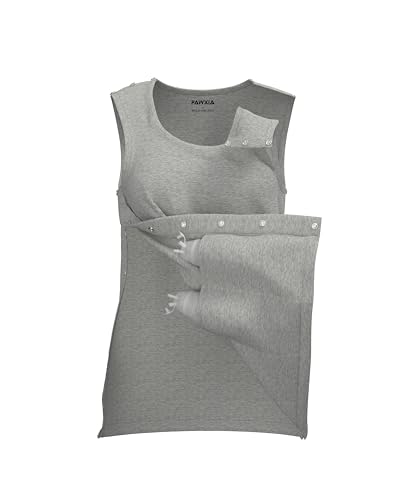 Mastectomy Recovery Tank Top with Four Drain Pockets & Snap-Access