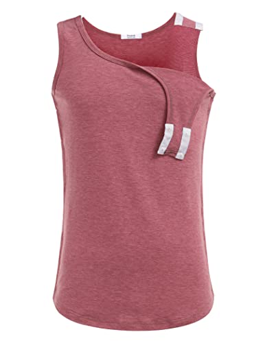 Post Shoulder Surgery Shirts for Men Tearaway Snap Tank Tops After Rotator Cuff Recovery Adaptive Clothing Chemo Port Clothes