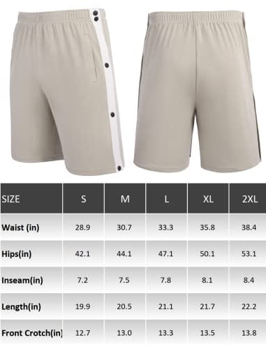 Post Surgery Tear Away Shorts for Men Comfy Clothing For Recovery, Easy Dressing Wide Bottom Snap Breakaway Shorts