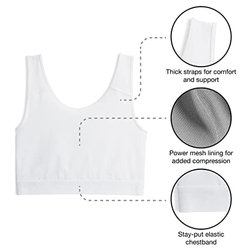 Compression Bra, Chest Binder Alternative, Wireless Full Coverage Medium Support Top, Athletic Sports Bra