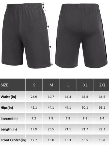 Post Surgery Tear Away Shorts for Men Comfy Clothing For Recovery, Easy Dressing Wide Bottom Snap Breakaway Shorts