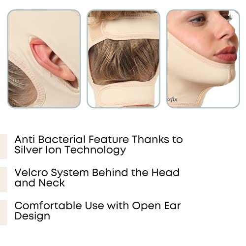 Post Surgical Chin Strap Bandage for Women - Face Slimmer, Jowl Tightening, Chin Lifting