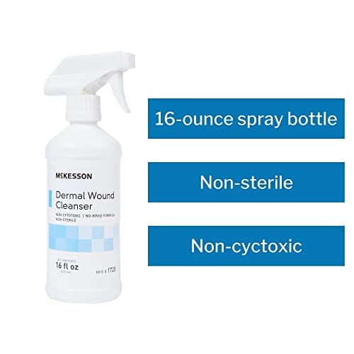 McKesson Dermal Wound Cleanser, Non-Sterile, Non-Cytotoxic, Rinse-Free Formula, 8 fl oz, 1 Count