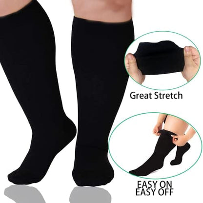 Plus Size Compression Socks for Women Men 20-30 mmHg, Wide Calf Stockings Best Support for Circulation